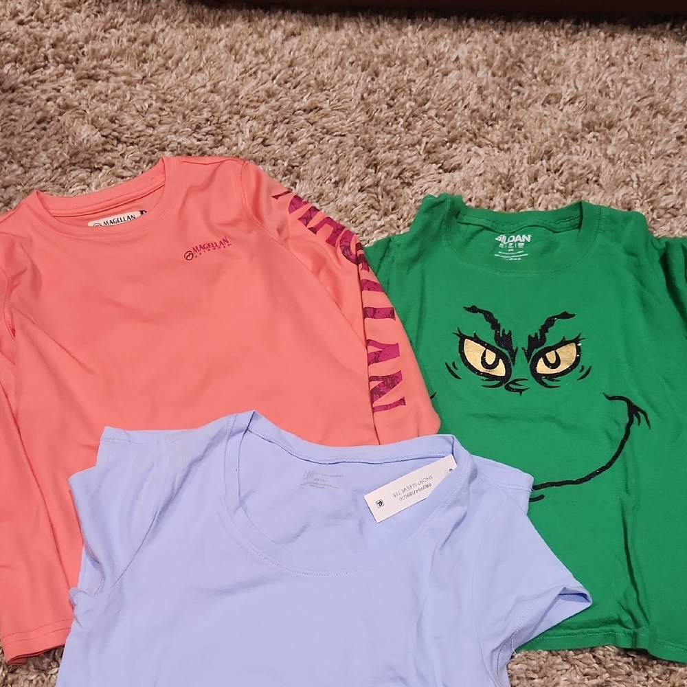 Disney Coral and Lavender Tees with Green Grinch